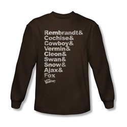 Warriors - Mens Roster Long Sleeve Shirt In Coffee