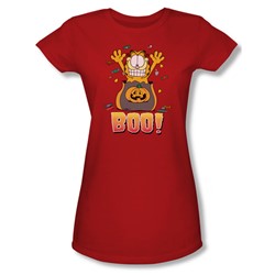 Garfield - Womens Boo! T-Shirt In Red