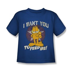 Garfield - Little Boys I Want You T-Shirt In Royal
