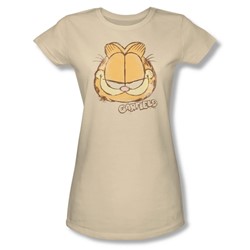 Garfield - Womens Water Color Cat T-Shirt In Cream