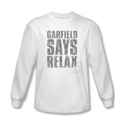 Garfield - Mens Relax Long Sleeve Shirt In White