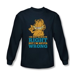 Garfield - Mens Never Wrong Long Sleeve Shirt In Navy