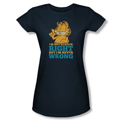 Garfield - Womens Never Wrong T-Shirt In Navy