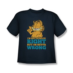 Garfield - Big Boys Never Wrong T-Shirt In Navy