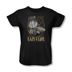 Garfield - Womens Lazy 4 Life T-Shirt In Black