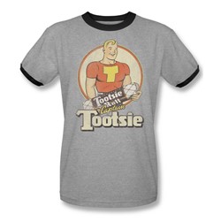 Tootsie Roll - Mens Captain Tootsie Ringer T-Shirt In Heather/Black