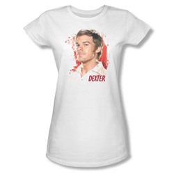 Dexter - Womens Blood Splatter T-Shirt In White