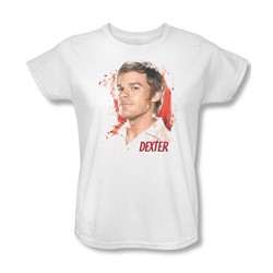 Dexter - Womens Blood Splatter T-Shirt In White