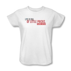 Nurse Jackie - Womens Life Is Full T-Shirt In White