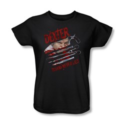 Dexter - Womens Blood Never Lies T-Shirt In Black