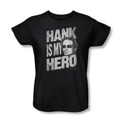 Californication - Womens Hank Is My Hero T-Shirt In Black