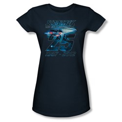Star Trek - Womens Enterprise 25 T-Shirt In Navy