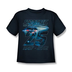 Star Trek - Little Boys Enterprise 25 T-Shirt In Navy
