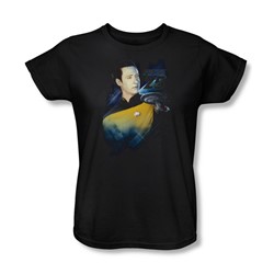 Star Trek - Womens Data 25Th T-Shirt In Black