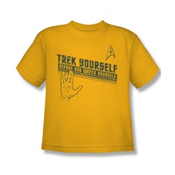 Star Trek - Big Boys Trek Yourself T-Shirt In Gold