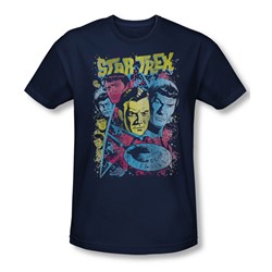 Star Trek - Mens Classic Crew Illustrated T-Shirt In Navy