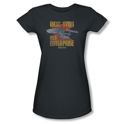 Star Trek - Womens Ncc1701 T-Shirt In Charcoal