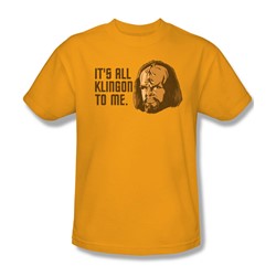 Star Trek - Mens All Klingon T-Shirt In Gold