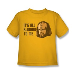 Star Trek - Little Boys All Klingon T-Shirt In Gold