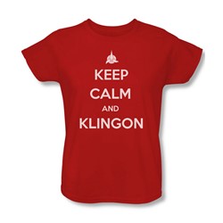 Star Trek - Womens Calm Klingon T-Shirt In Red