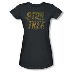 Star Trek - Womens Schematic Logo T-Shirt In Charcoal