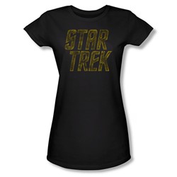 Star Trek - Womens Distressed Logo T-Shirt In Black