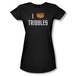 Star Trek - Womens I Heart Tribbles T-Shirt In Black