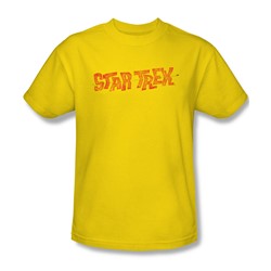 Star Trek - Mens Distressed Comic Logo T-Shirt In Yellow