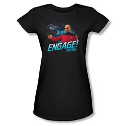 Star Trek - Womens Engage T-Shirt In Black