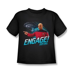 Star Trek - Little Boys Engage T-Shirt In Black