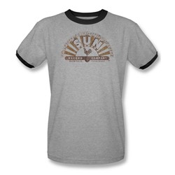 Sun - Mens Worn Logo Ringer T-Shirt In Heather/Black