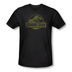 Jurassic Park - Mens Distressed Logo T-Shirt In Black