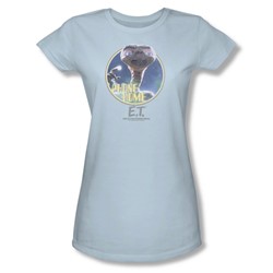 Et - Womens Phone Home T-Shirt In Light Blue