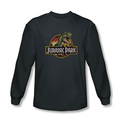 Jurassic Park - Mens Retro Rex Long Sleeve Shirt In Charcoal