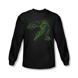 Jurassic Park - Mens Raptor Mount Long Sleeve Shirt In Black