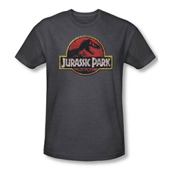 Jurassic Park - Mens Stone Logo T-Shirt In Charcoal