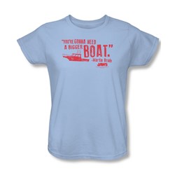 Jaws - Womens Bigger Boat T-Shirt In Light Blue