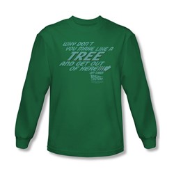 Back To The Future - Mens Make Like A Tree Long Sleeve Shirt In Kelly Green