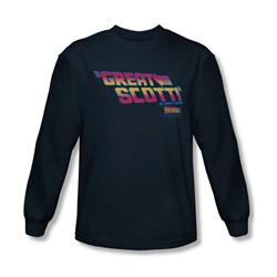 Back To The Future - Mens Great Scott Long Sleeve Shirt In Navy
