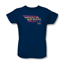Back To The Future - Womens Great Scott T-Shirt In Navy