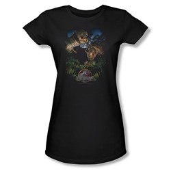 Jurassic Park - Womens Happy Family T-Shirt In Black