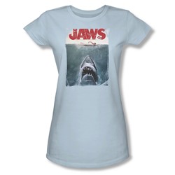 Jaws - Womens Title T-Shirt In Light Blue