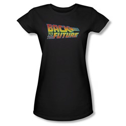 Back To The Future - Womens Logo T-Shirt In Black
