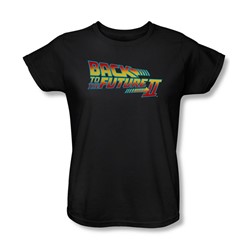 Back To The Future Ii - Womens Logo T-Shirt In Black