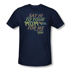 Back To The Future - Mens Say Hi T-Shirt In Navy