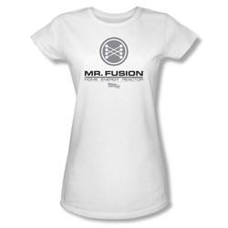 Back To The Future Ii - Womens Mr. Fusion Logo T-Shirt In White