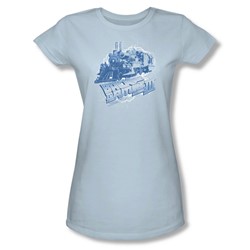 Back To The Future Iii - Womens Time Train T-Shirt In Light Blue