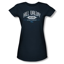 Back To The Future Ii - Womens Hill Valley 2015 T-Shirt In Navy