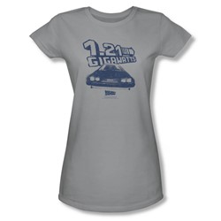 Back To The Future - Womens Gigawatts T-Shirt In Silver