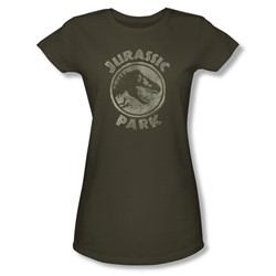 Jurassic Park - Womens Jp Stamp T-Shirt In Military Green